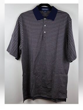 Polo Golf Ralph Lauren Mens Large Pima Cotton Striped Polo Shirt Soft Cotton